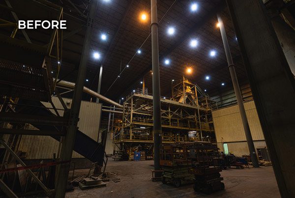 West-fraser-before-led-lighting-project
