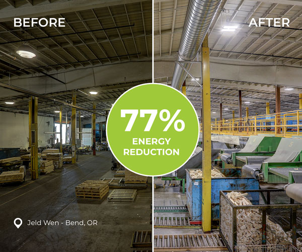 Energy Efficient Lighting for Manufacturing plants - Jeld Wen